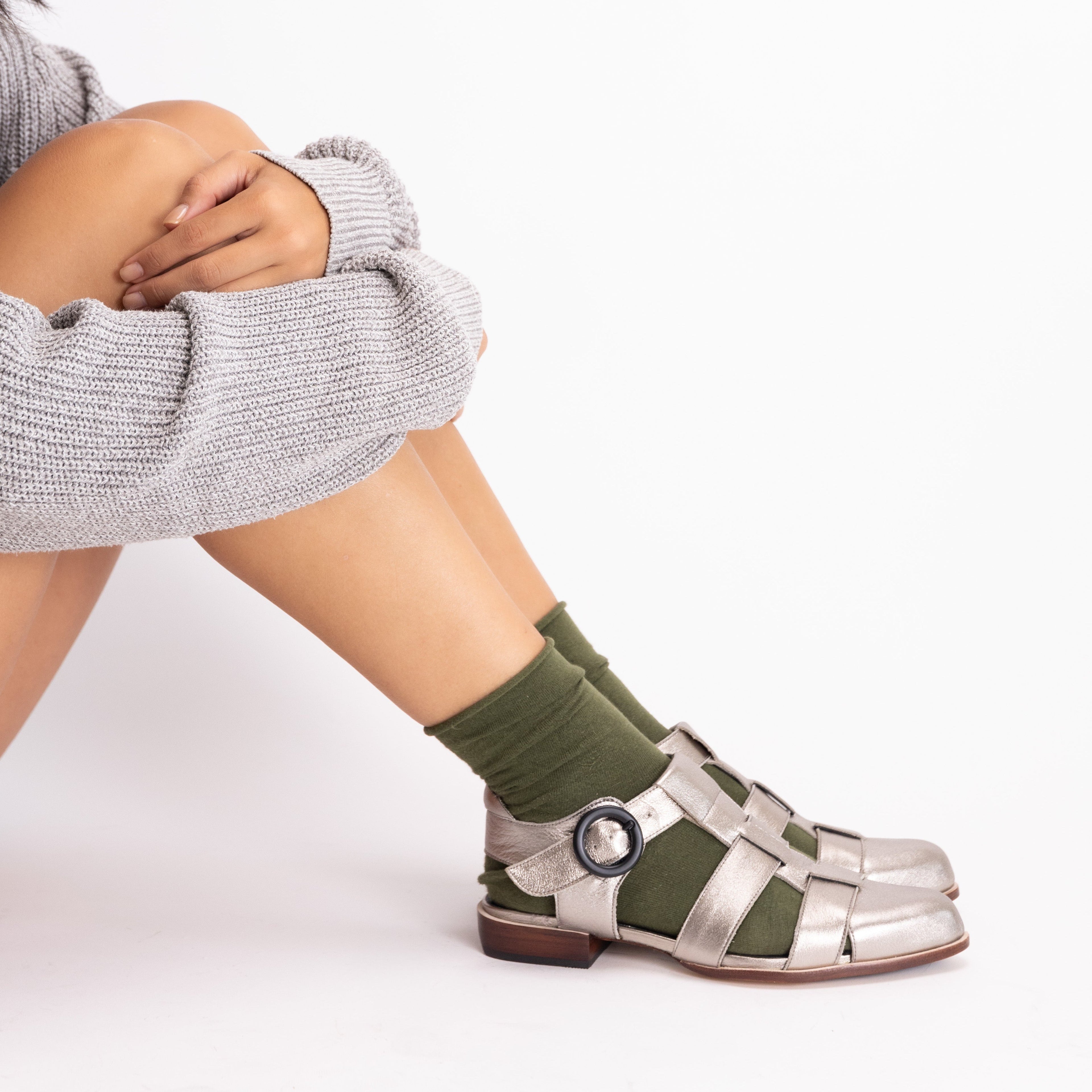 Eloah Silver Fisherman Sandals