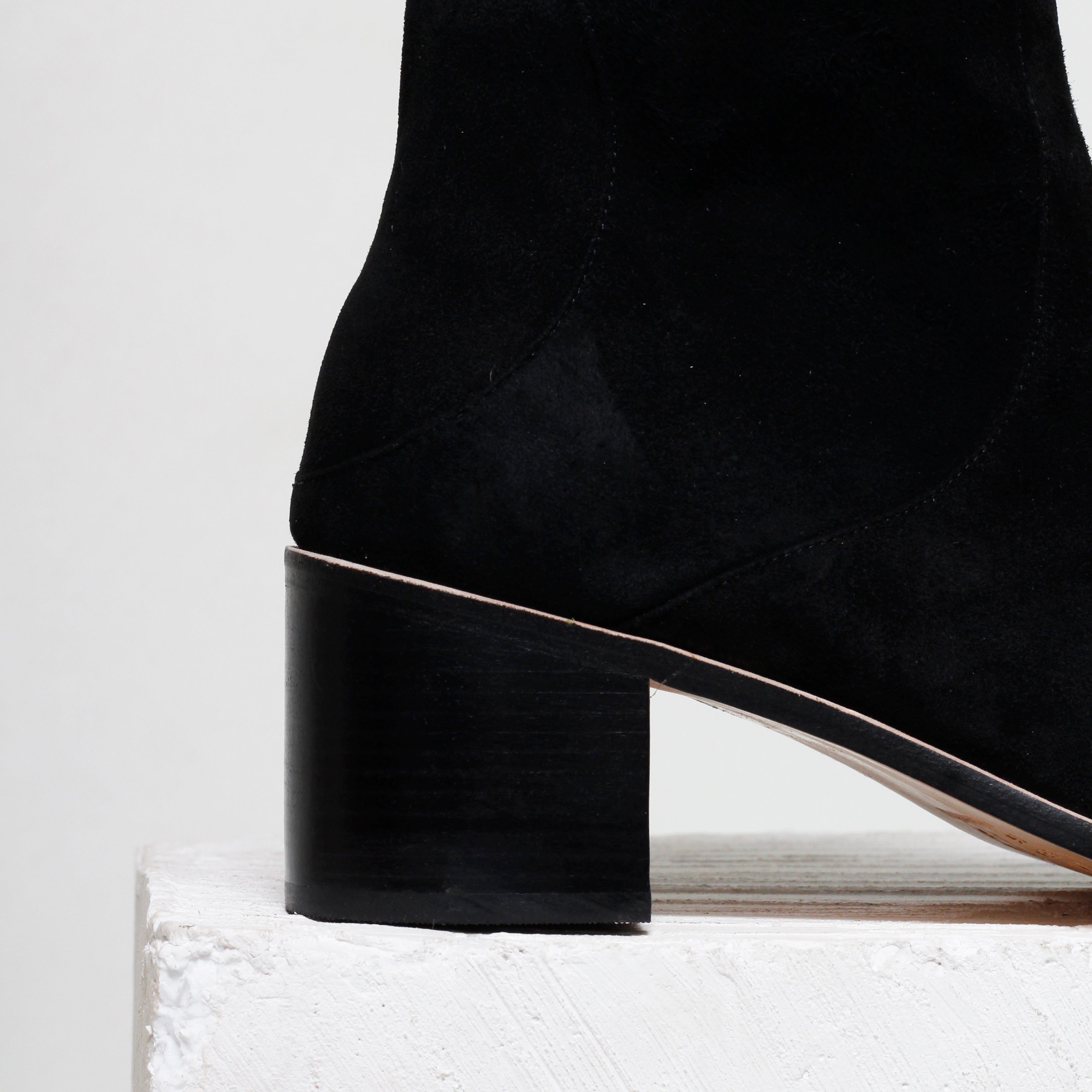 Ines Black Suede Ankle Boots